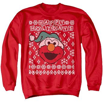 Sesame Street Elmo Ugly Christmas Adult Crewneck Sweatshirt