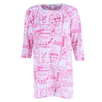 Women's Plush Pink Ribbon Sleep Gown
