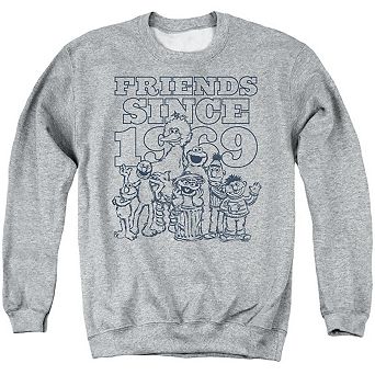 Sesame Street Friendshort Sleeveince Adult Crewneck Sweatshirt