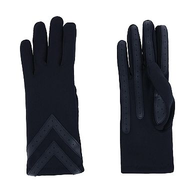 Isotoner Women's Touchscreen Spandex Winter Glove With Chevron Wrist