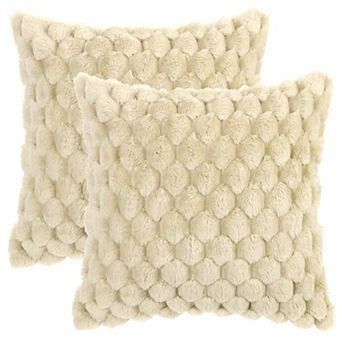 Pack Of 2 Soft Decorative Throw Pillow Covers Plush Cushion Pillowcase For Sofa 18" X 18"