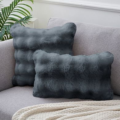 1 Pc Faux Fur Cozy Decorative Throw Pillow Case Luxury Soft Modern Plush Pillowcase 18"x18"
