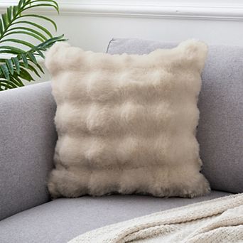 1 pc Faux Fur Cozy Decorative Throw Pillow Case Luxury Soft Modern Plush Pillowcase 18"x18"