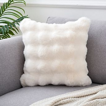 1 pc Faux Fur Cozy Decorative Throw Pillow Case Luxury Soft Modern Plush Pillowcase 18"x18"