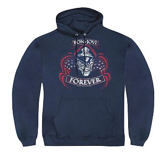 Bon Jovi Forever Skull Adult Pull Over Hoodie