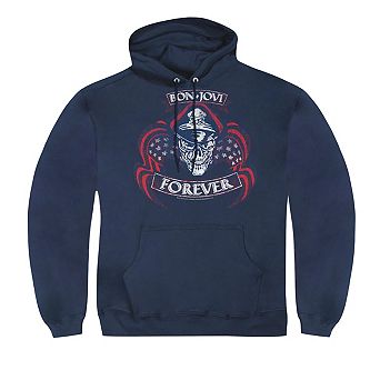 Bon Jovi Forever Skull Adult Pull Over Hoodie