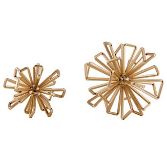 Geometric Gold Starburst Sculpture Set Of 2