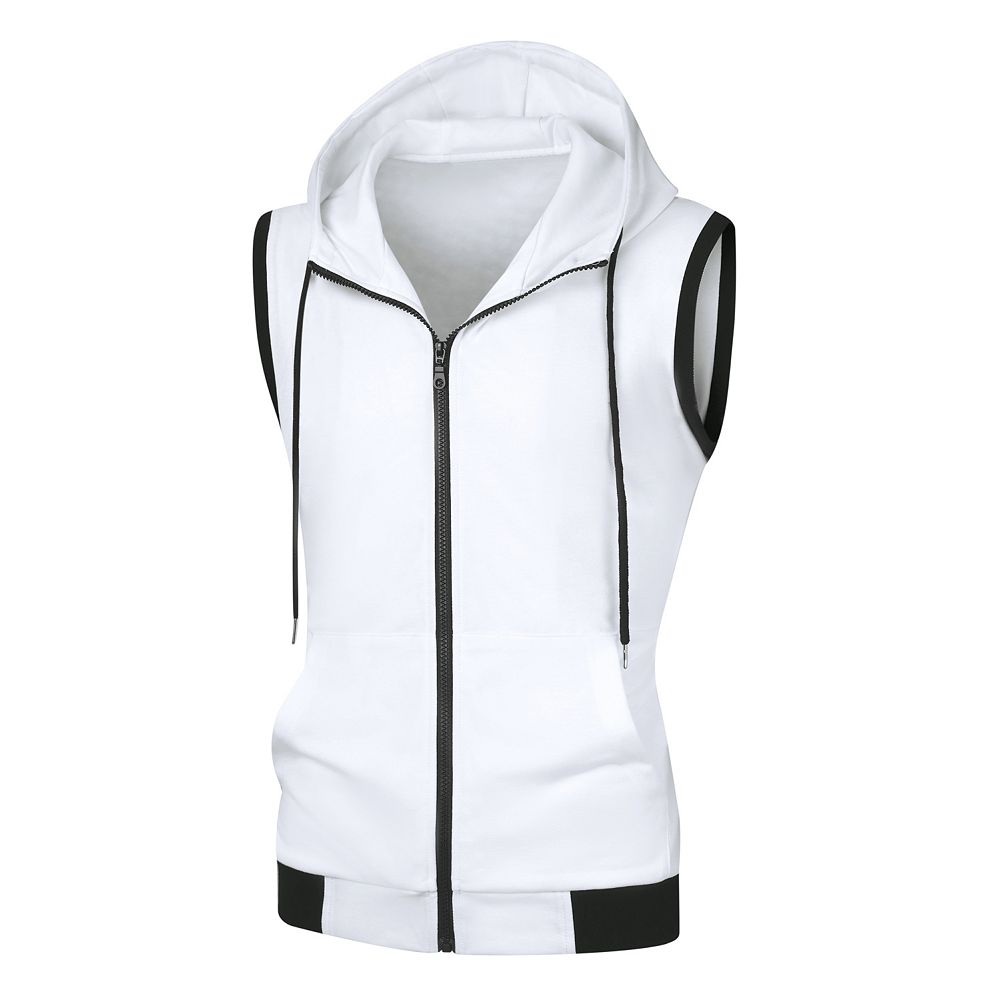 Hoodie Vest For Men's Zip Up Sleeveless Drawstring Hooded Hoodie Vest For Men's Zip Up Sleeveless Drawstring Hooded