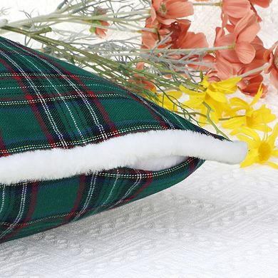 2 Pcs Plaid Pillow Covers Double-sided Checked Decorative Pillow Covers For Sofa 12" X 20"