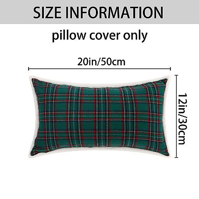 2 Pcs Plaid Pillow Covers Double-sided Checked Decorative Pillow Covers For Sofa 12" X 20"