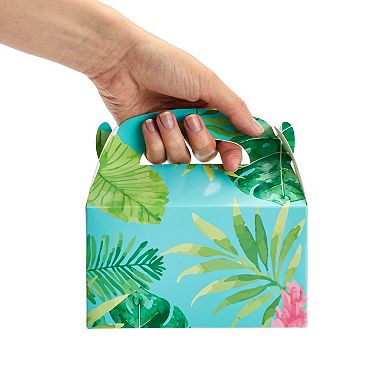 24 Pack Luau Tropical Party Favor Boxes For Kids Birthday, Floral Design, 6x3x3"
