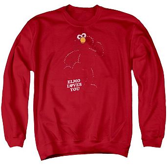 Sesame Street Elmo Loves You Adult Crewneck Sweatshirt