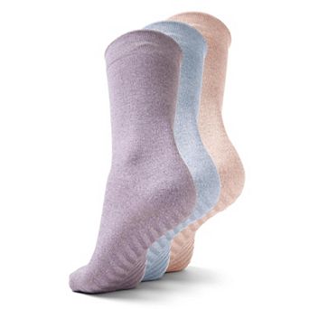Gripjoy Women's Crew Socks With Grips (pack Of 3)