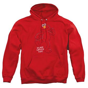 Sesame Street Elmo Loves You Adult Pull Over Hoodie