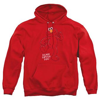 Sesame Street Elmo Loves You Adult Pull Over Hoodie