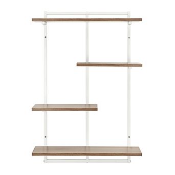 Rhodes 4 tier Modern Floating Windowsill Wall Shelf Unit With Metal Frame