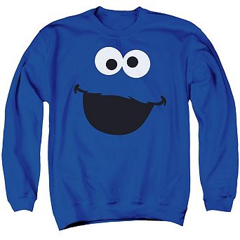 Sesame Street Cookie Monster Face Adult Crewneck Sweatshirt