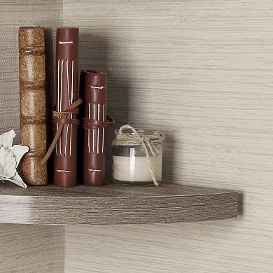 Laminate Corner Radial Shelves (set Of 2)