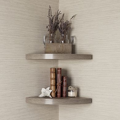 Laminate Corner Radial Shelves (set Of 2)