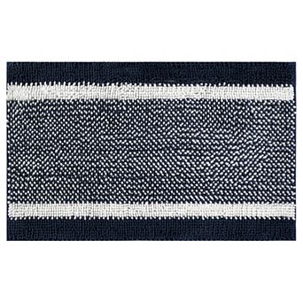 Striped Bathroom Rug Mat Non-slip Soft Plush Shaggy Bath Carpet 16" X 24"