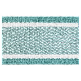 Striped Bathroom Rug Mat Non-slip Soft Plush Shaggy Bath Carpet 16" X 24"