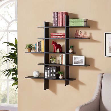 Five Level Asymmetric Wall Shelf