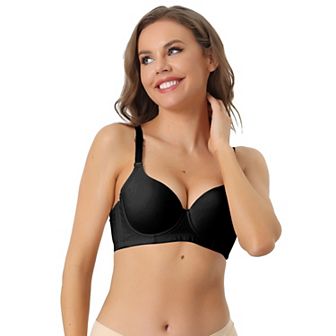 Women's Underwire Lightly Bra Detachable Adjustable Straps Push up 3/4 cup Bralette