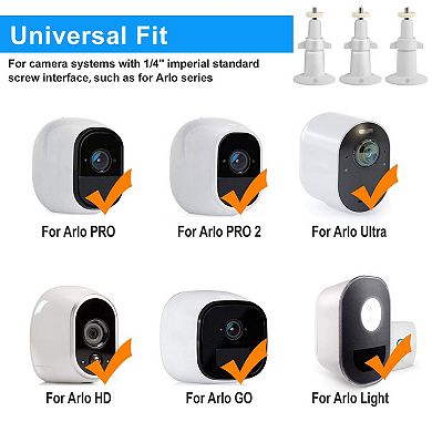 White, 360 Degree Adjustable Arlo Camera Set Of 3