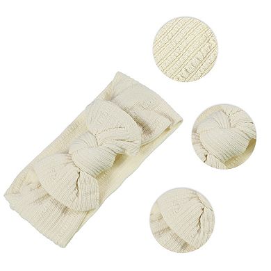 2 Pcs Classic Fashion Stripe Bow Headbands For Girls 6.69"x2.95"