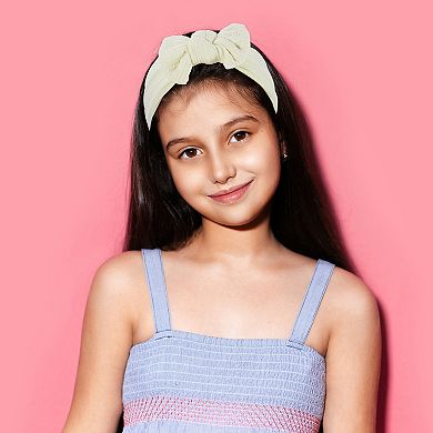 2 Pcs Classic Fashion Stripe Bow Headbands For Girls 6.69"x2.95"