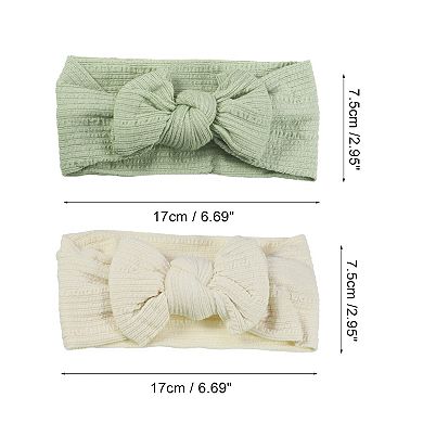 2 Pcs Classic Fashion Stripe Bow Headbands For Girls 6.69"x2.95"