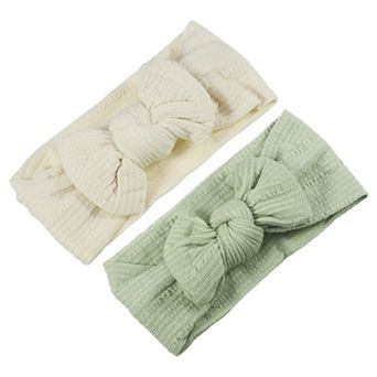 2 pc Classic Fashion Stripe Bow Headbands For Girls 6.69"x2.95"