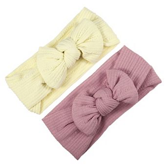 2 pc Classic Fashion Stripe Bow Headbands For Girls 6.69"x2.95"