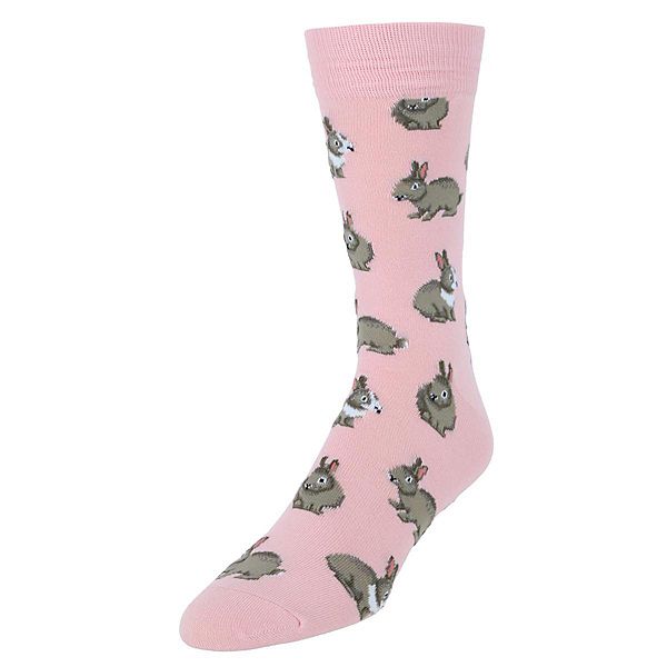 Ctm Men's Crew Adorable Rabbits Novelty Socks (1 Pair)