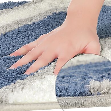 Wavy Stripes Bathroom Rug Mat Absorbent Non-slip Bath Mats For Bathroom Floor