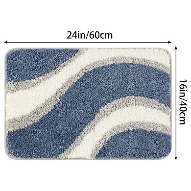 Wavy Stripes Bathroom Rug Mat Absorbent Non-slip Bath Mats For Bathroom Floor
