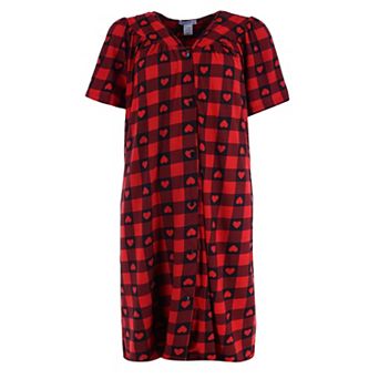 Elegant Emily Women's Hearts and Plaid Duster Gown