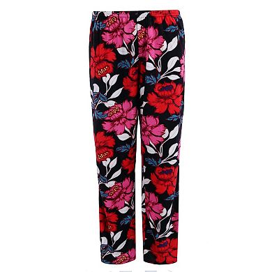 PJ Couture Women's Floral Notch Pajama Set