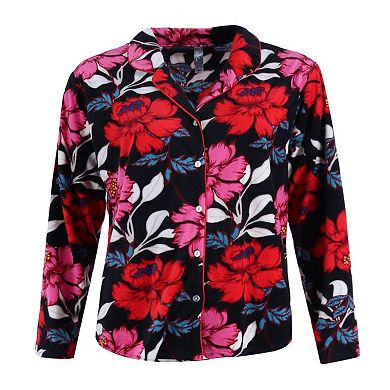 PJ Couture Women's Floral Notch Pajama Set