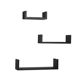 Floating 'u' Laminated Veneer Shelves (set Of 3)