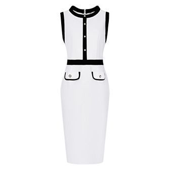 Women's Sheath Dresses Office Sleeveless Contrast Color Pencil Dress
