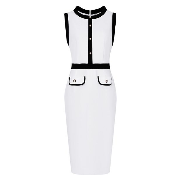 green emerald velvet dress Julia Allert - Formal Fitted Dress with White Collar - Office to Evening Style | Light Blue