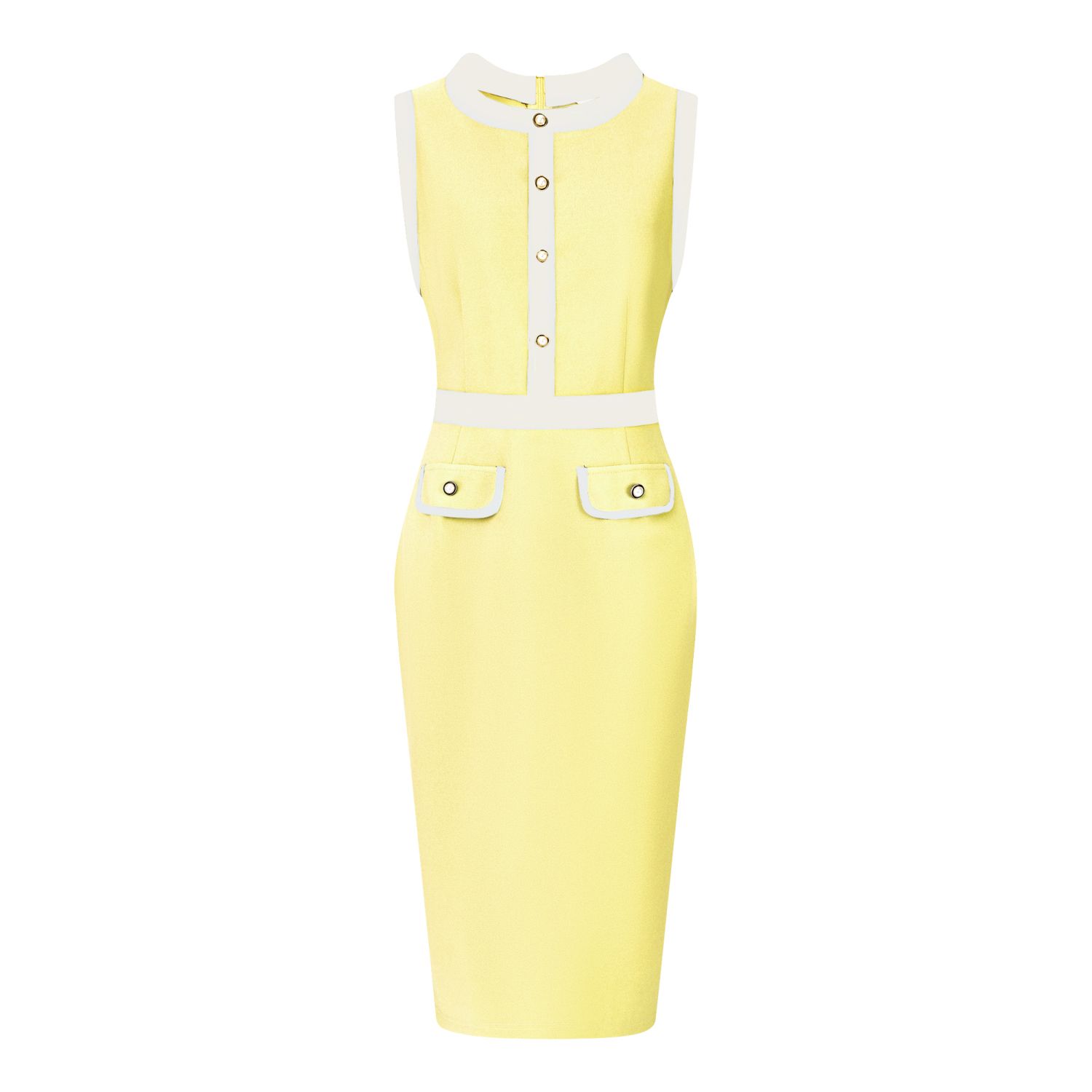 Женские платья Sheath Dresses Office Sleeveless Contrast Color Pencil Dress