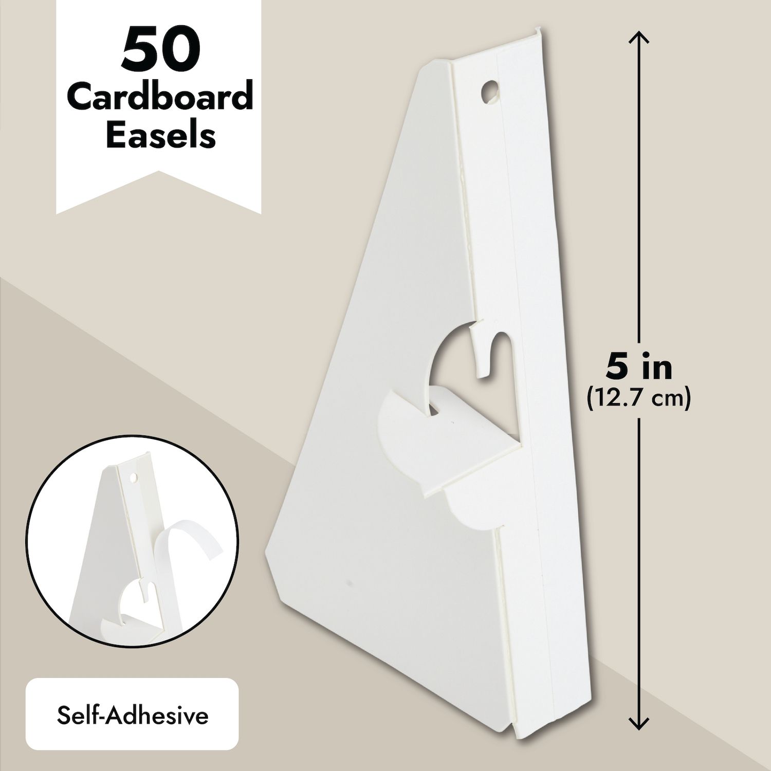 50-Pack 5 In Self-Stick Cardboard Easel Backs For Photos