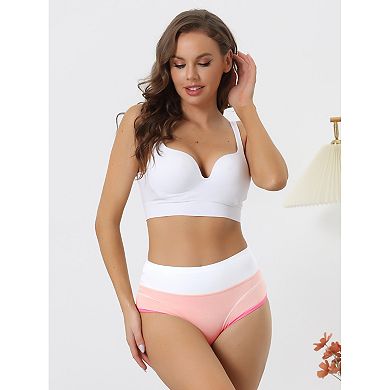 Women's High Waist Underwear Stretch Briefs Underpants Tummy Control Cotton Panties