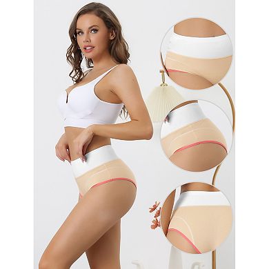 Women's High Waist Underwear Stretch Briefs Underpants Tummy Control Cotton Panties