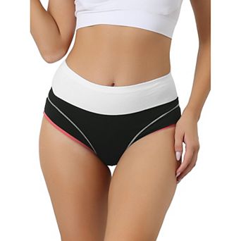 Women's High Waist Underwear Stretch Briefs Underpants Tummy Control Cotton Panties
