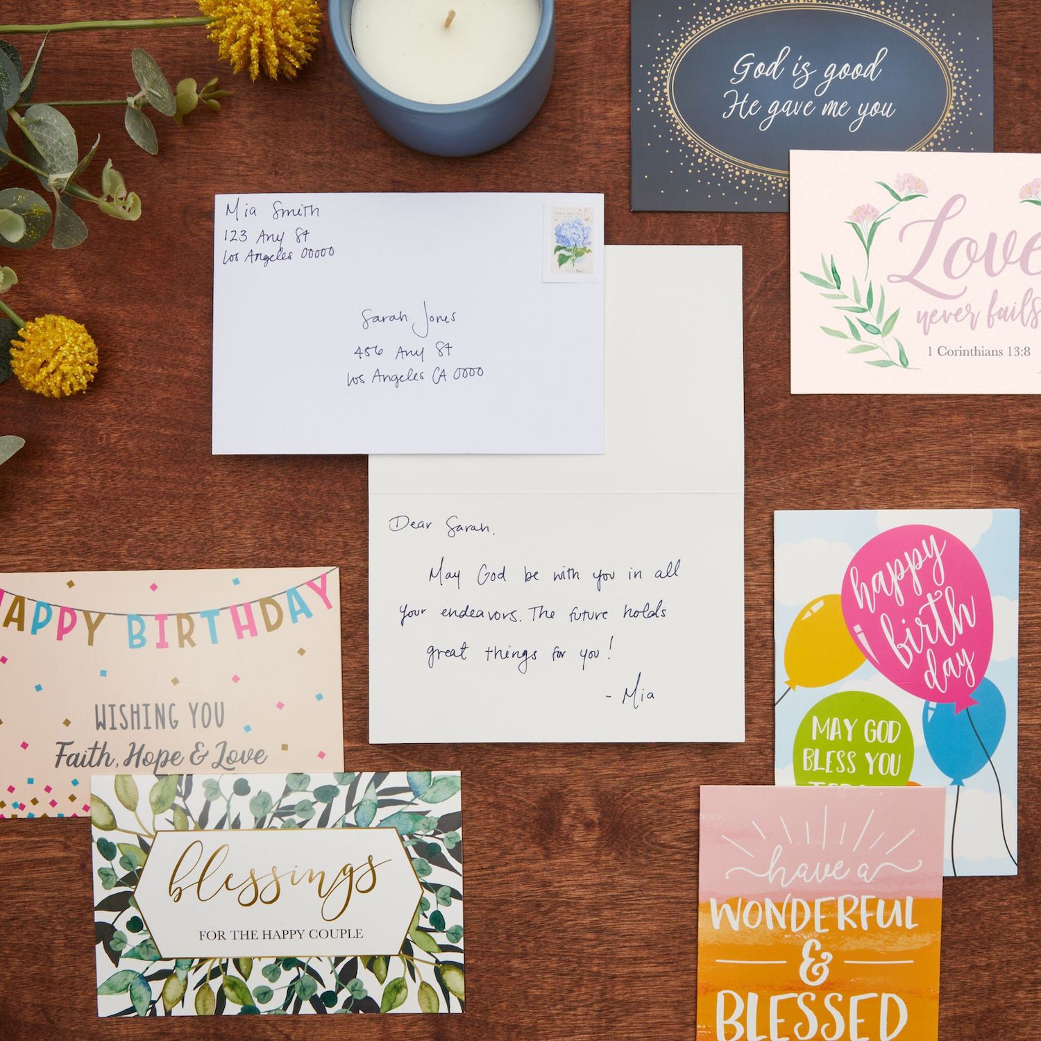 10 'Birthday Blowouts' Cake Note Cards With Envelopes - Assorted