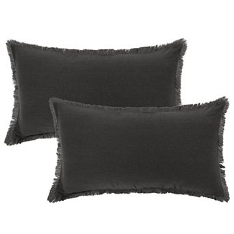 2 pc Throw Pillow Cover With Tassel Trim For Farmhouse, Sofa, Couch, Bed Decor