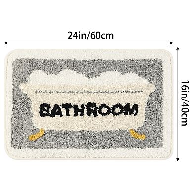 Colorful Bath Mat Stylish Funny With Cute Words Bathroom Rug